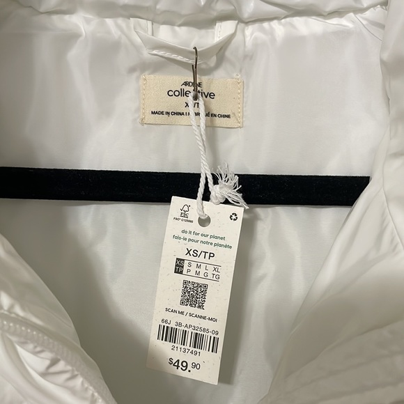 Ardene Collective - Shiny Puffer Vest - White - XSmall - Picture 4 of 4